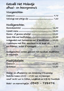 afhaal- en bezorgmenu